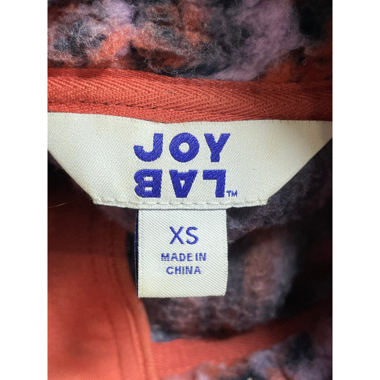 JoyLab Womens Purple Cheetah Leopard 1/2 Zip Long Sleeve Sweater Jacket Top XS