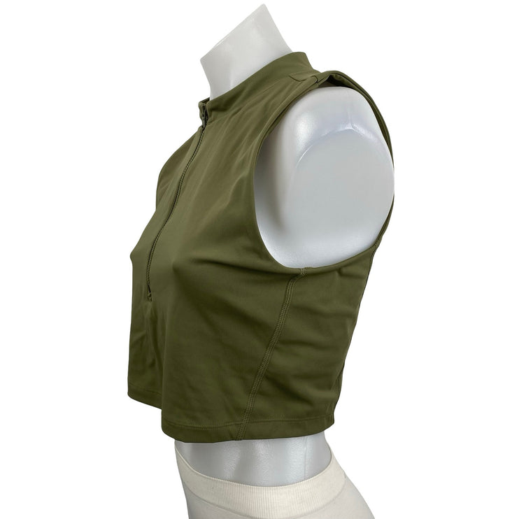 Recess Peekaboo Green Sleeveless Athletic Activewear Crop Tank Sports Bra Top M