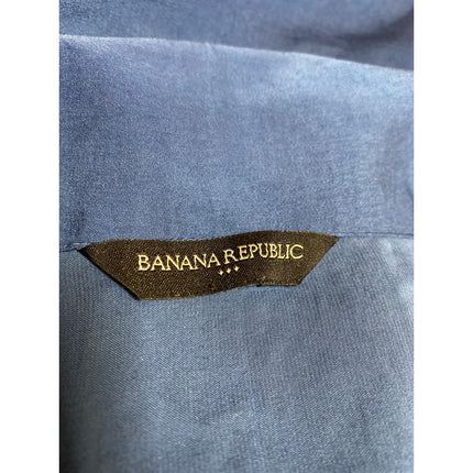 Banana Republic Women's Blue Collared Long Sleeve Crop Shirt Blouse Top Size XS