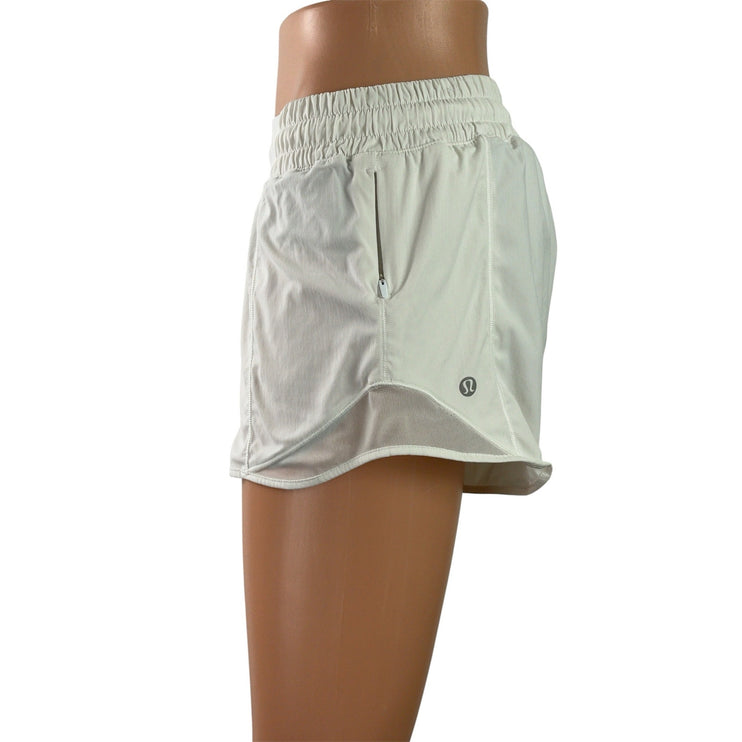 Lululemon Hotty Hot II Women's White Gym Workout Athletic Running Shorts Size 6