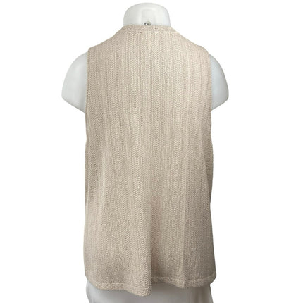 H&M Women's Cream Tan Crewneck Sleeveless Knit Sweater Coverup Tank Top Size XXL