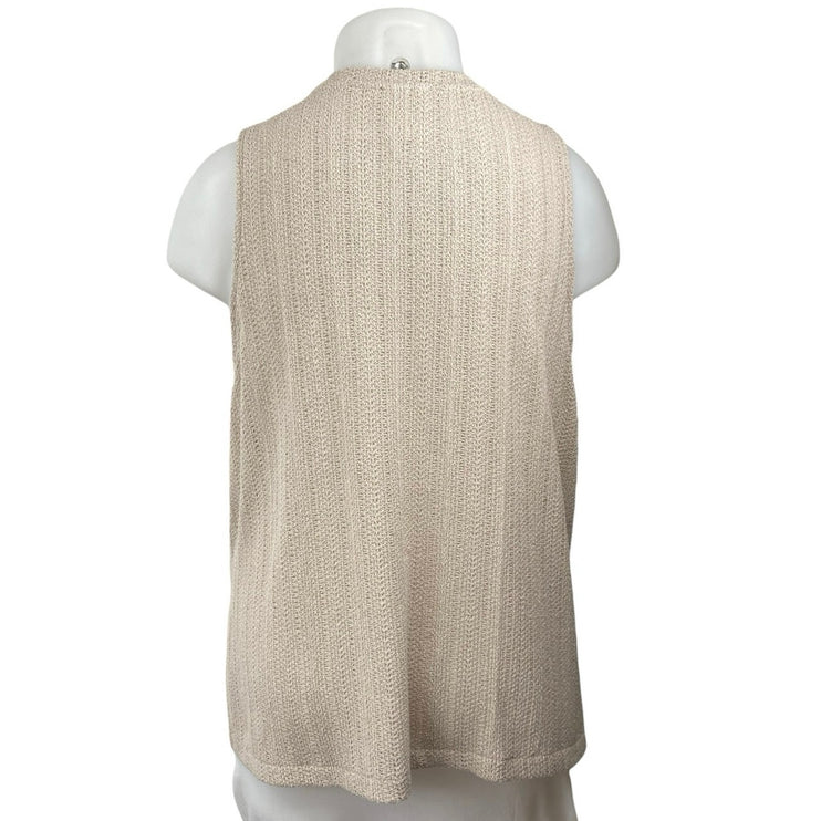H&M Women's Cream Tan Crewneck Sleeveless Knit Sweater Coverup Tank Top Size XXL