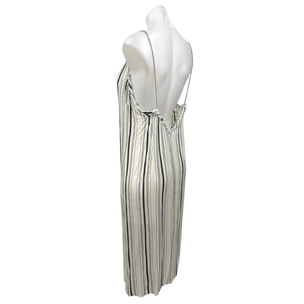 Muche Et Muchette White Stripe Chain Strap Cami Camisole Midi Shift Tank Dress S