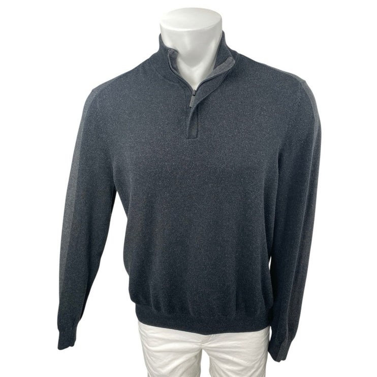 Perry Ellis Men's Black 1/4 Zip High Neck Long Sleeve Sweatshirt Sweater Top L