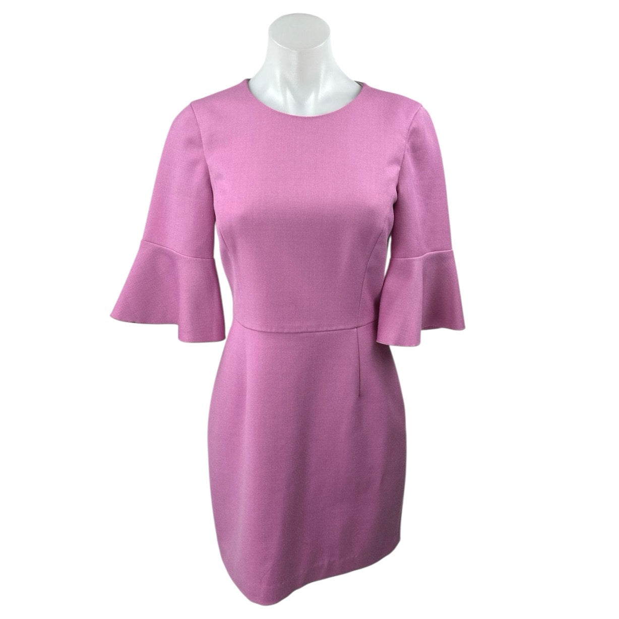 brooks mini dress Brooks Brothers Pink Wool Half Bell Sleeve Crew Neck Mini Sheath Dress –  Brie