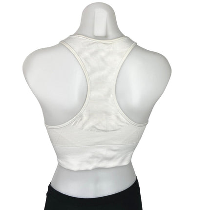 Lululemon White High Neck Racerback Ribbed Knit Athletic Yoga Crop Top Size S