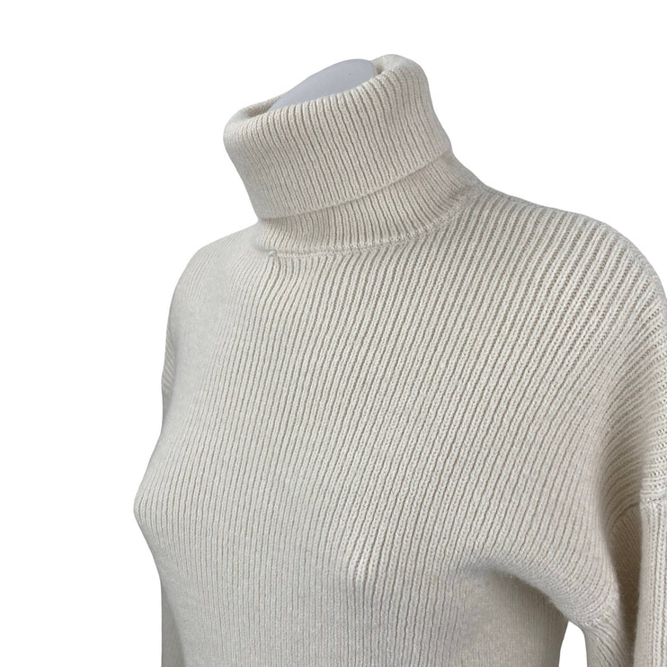 Urban Outfitters Beige Cream Ribbed Knit Turtleneck Long Sleeve Sweater Top XS