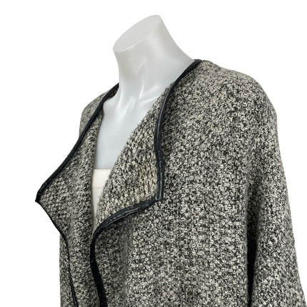 Zara Women's Marled Gray Wool Knit Long Sleeve Cardigan Sweater Coat Jacket Sz M