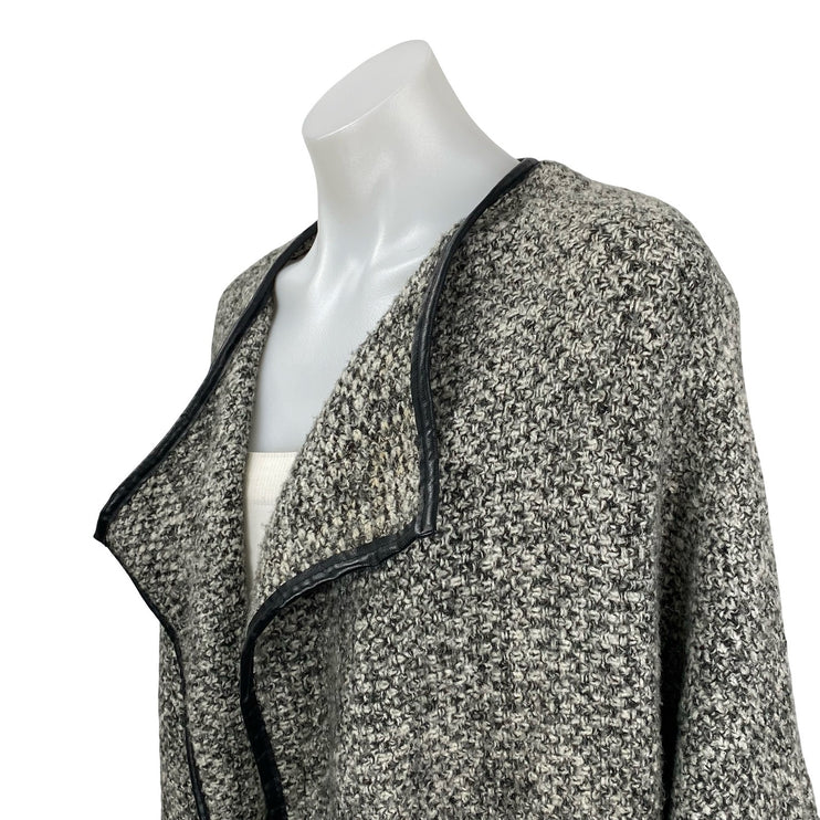 Zara Women's Marled Gray Wool Knit Long Sleeve Cardigan Sweater Coat Jacket Sz M