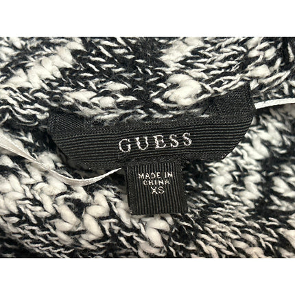 Guess Women's Black White Knit Long Sleeve V Neck T Shirt Sweater Top Size XS