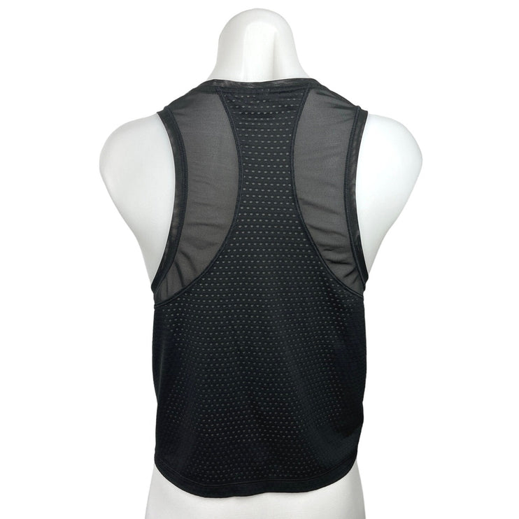 Athleta Black Mesh Sleeveless Crewneck Activewear Athletic Sports Tank Top Sz L