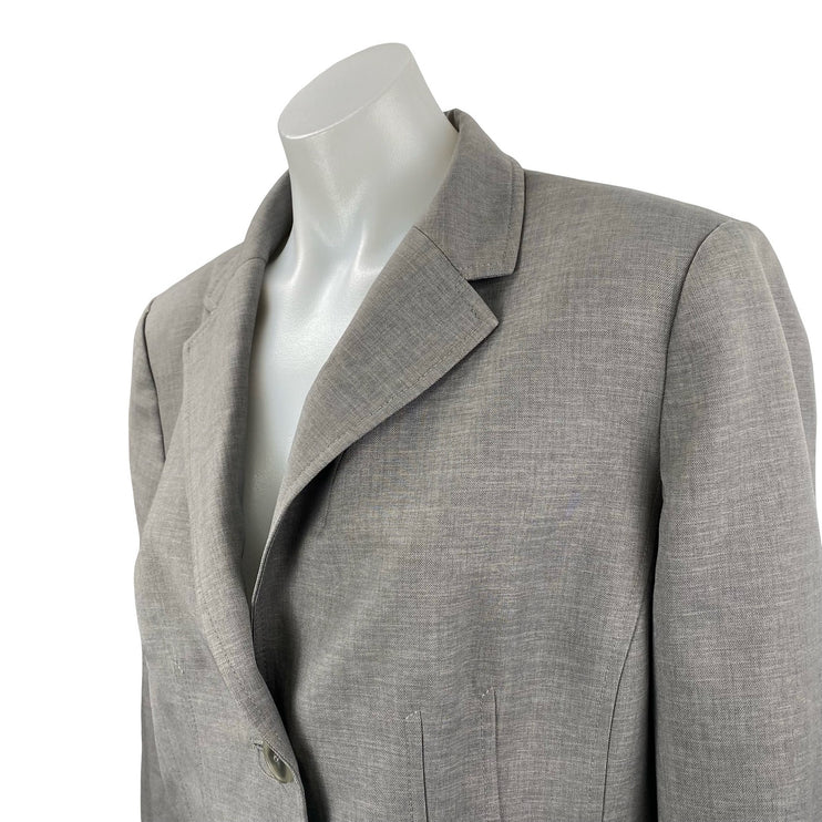 Kasper Women's Gray Long Sleeve Notch Lapel Blazer Coat Suit Jacket Size 16