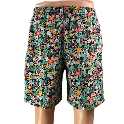 Chubbies The Bloomerang Black Tropical Floral Drawstring Swim Trunks Shorts Sz L