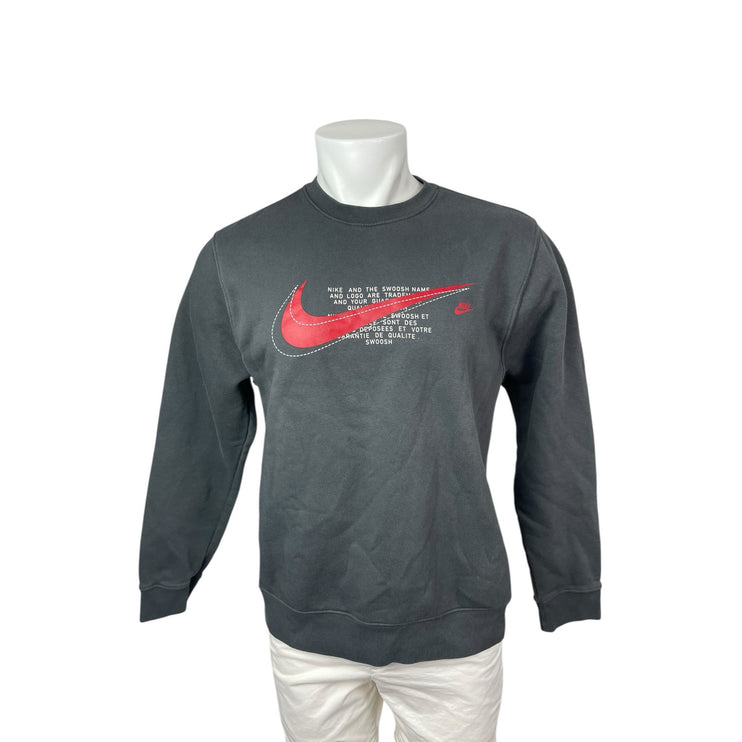 Nike Sportswear Swoosh Fleece Crew Graphic Activewear Athletic Sweatshirt Top M