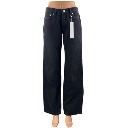 NEW BDenim Women's Black High Waisted Baggy Wide Leg Denim Jeans Size 24