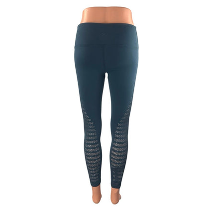 Lululemon Reveal Blue Mid Rise Yoga Workout Gym Athletic Leggings Pants Size 4