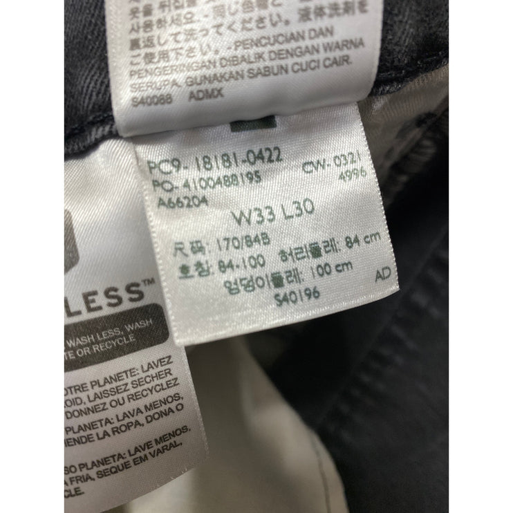 Levi's Mens Black Gray High Rise Straight Leg Trousers Denim Jeans Pants W33 L30