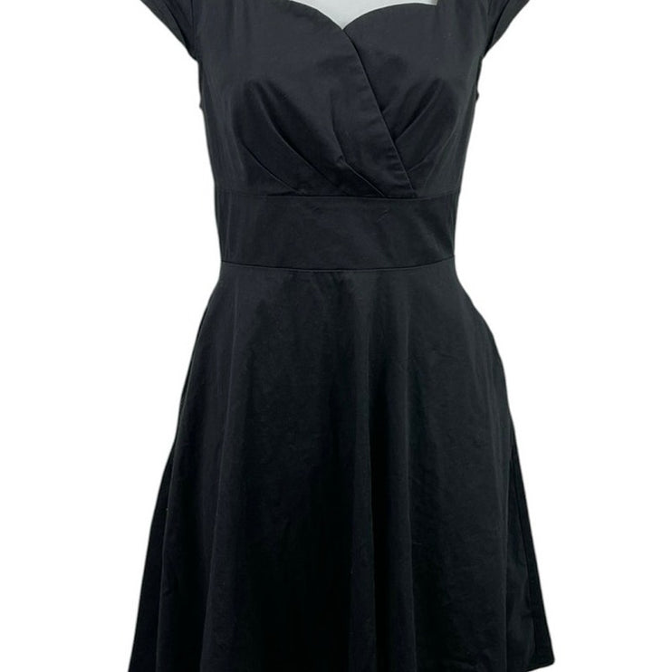 Hanpceirs Black 1950s Vintage Party Cocktail Sweetheart Fit & Flare Mini Dress M