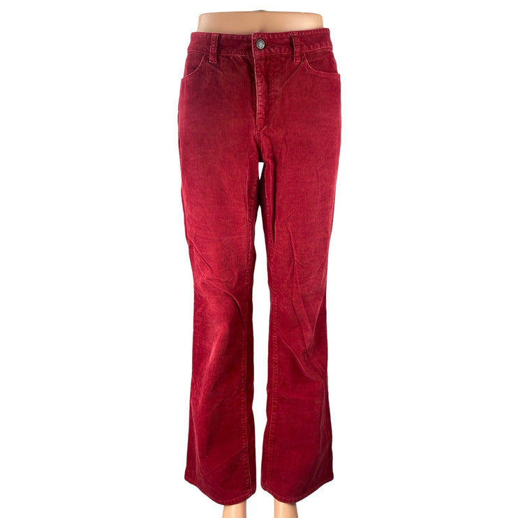 Talbots Women's Red Corduroy High Rise Wide Leg Bootcut Flare Trousers Pants 8