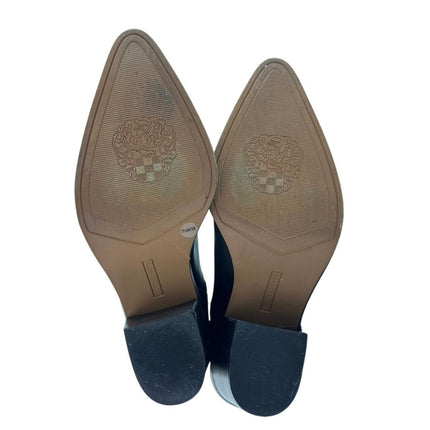 Vince Camuto Riggie Womens Black Leather Block Heel Pointed Toe Boots Bootie 7.5