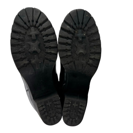 Halston Women's Black Vegan Leather Round Toe Block Heels Chelsea Boots Size 11