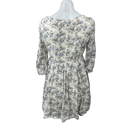 Ralph Lauren Denim & Supply White Floral Long Sleeve Babydoll Mini Dress Size XS