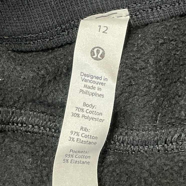 Lululemon Womens Black Drawstring Tapered Leg Activewear Jogger Sweatpants Sz 12