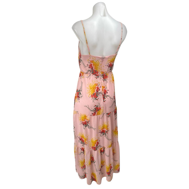 J.Crew Pink Floral Sleeveless Tiered Cami Camisole Midi A-Line Tank Dress Size 0
