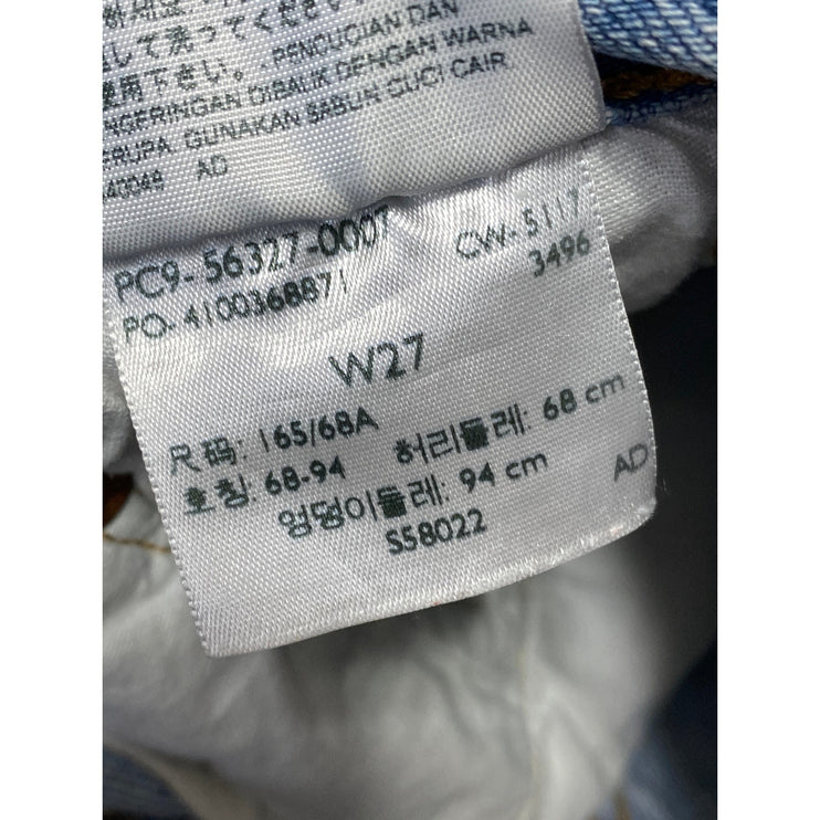 Levi's 501 Women's Blue High Waisted Frayed Raw Hem Cutoff Denim Jeans Shorts 27