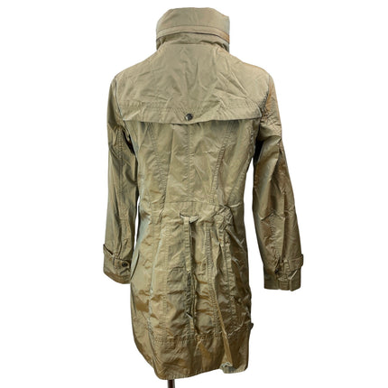 Cole Haan Women's Khaki Long Sleeves Full Zip Utility Trench Coat Jacket Size S