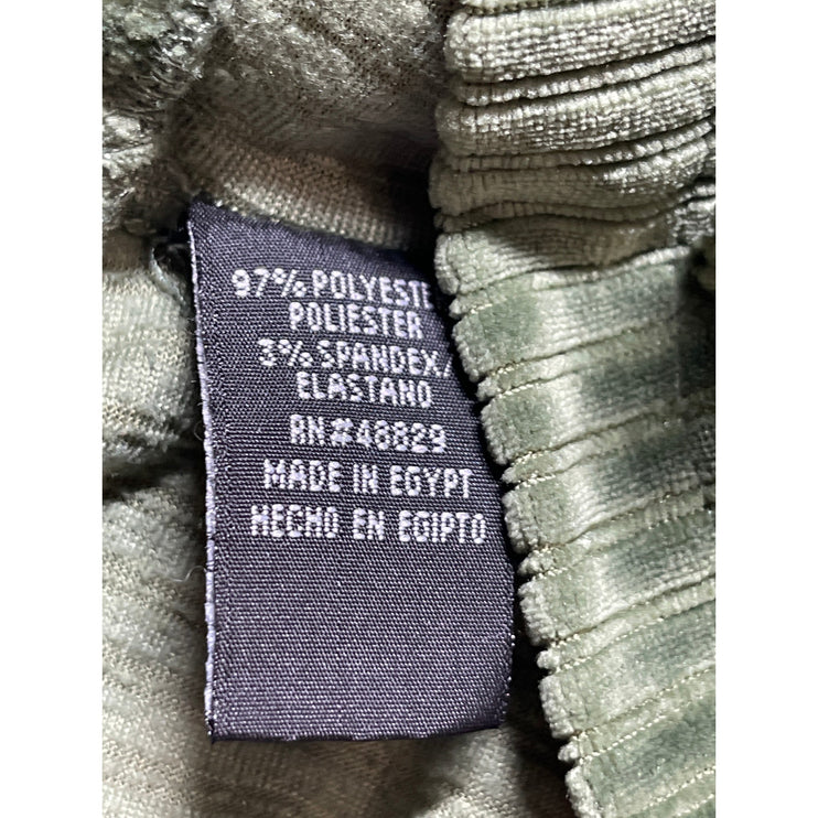 Love Women's Green Corduory Long Sleeve Tie Waist Utility Button Up Jacket Sz S