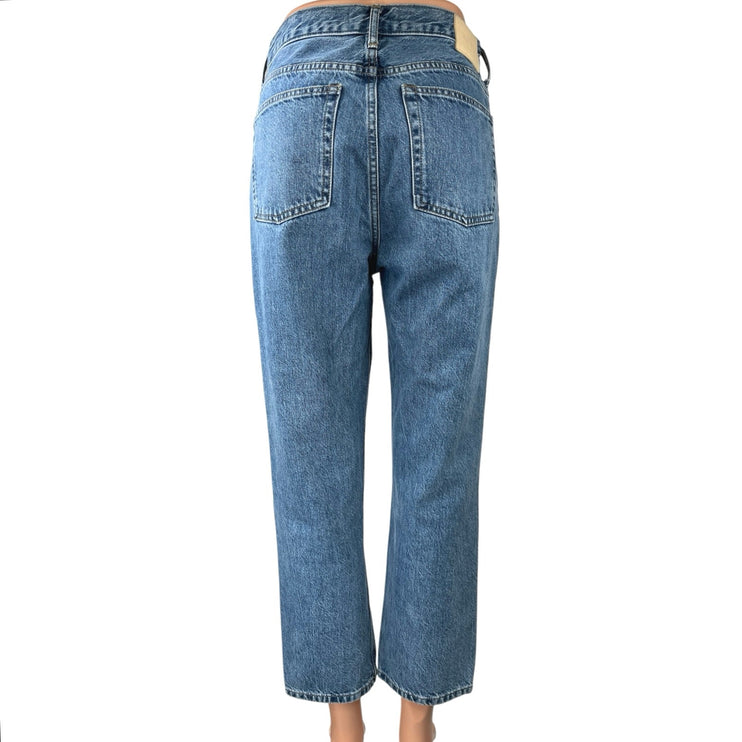 Everlane 90's Cheeky Blue High Waist Straight Leg Medium Wash Denim Jeans Sz 28