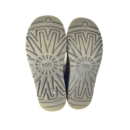 UGG Bailey Button Triplet II Brown Shearling Leather Mid Calf Snow Boots Size 7