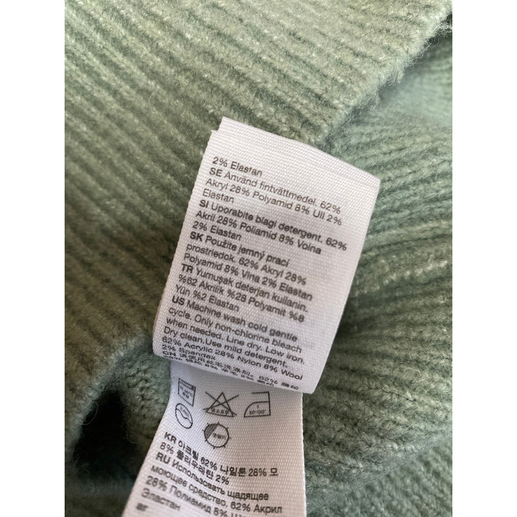 & Other Stories Women's Green Mock Neck Long Sleeve Sweatshirt Sweater Top Sz L