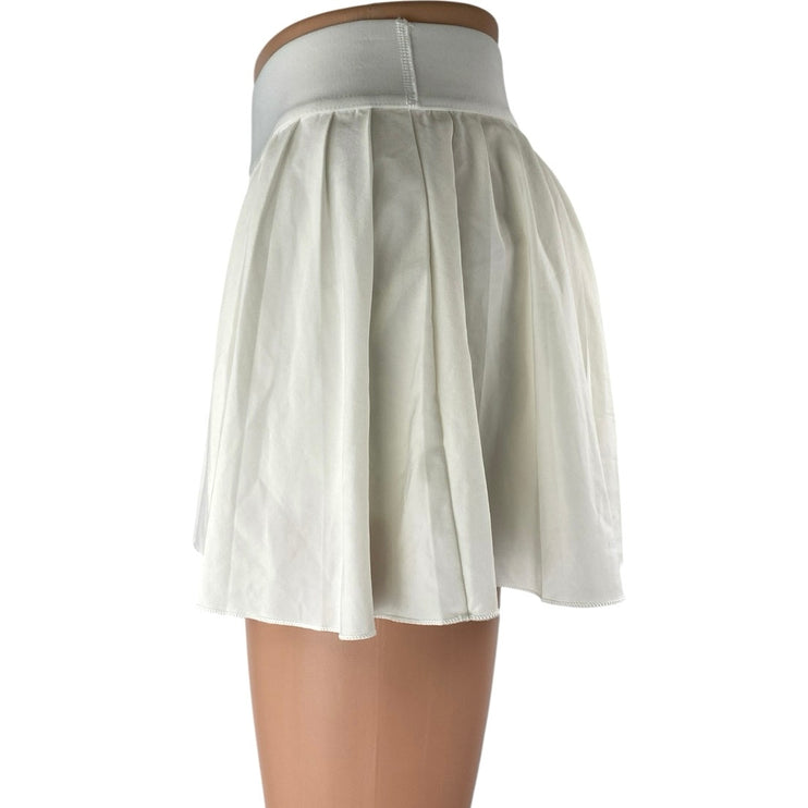 Aritzia TNAction White Pleated Elastic Waist Tennis Golf Athletic Skirt Skort XS