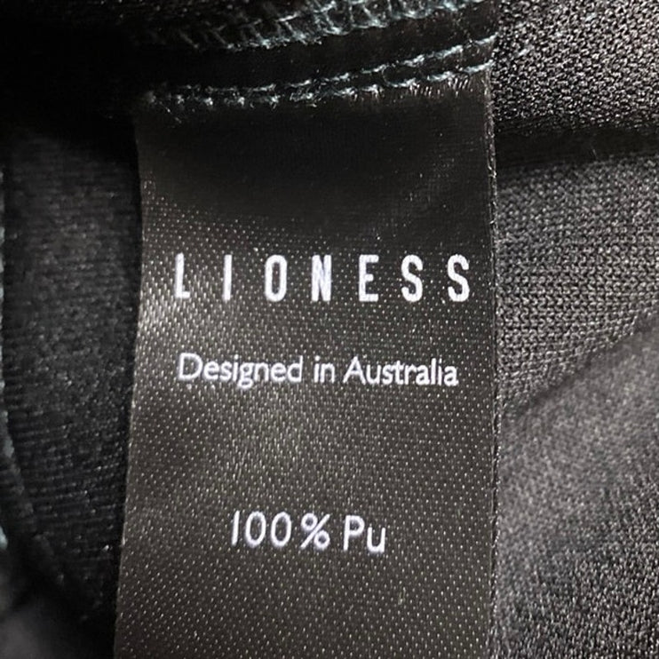 Lioness Green Faux Leather High Waist Wide Baggy Carrot Barrel Cargo Pants XXS