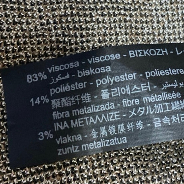 Zara Women's Beige Black Snakeskin Animal Print Long Sleeve Sweater Top Size M