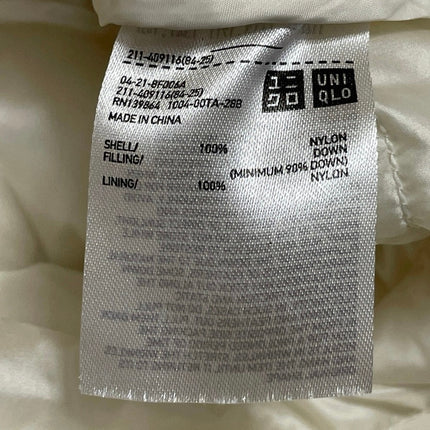 Uniqlo Off White Long Sleeves Ultra Light Down Compact Puffer Coat Jacket Size M