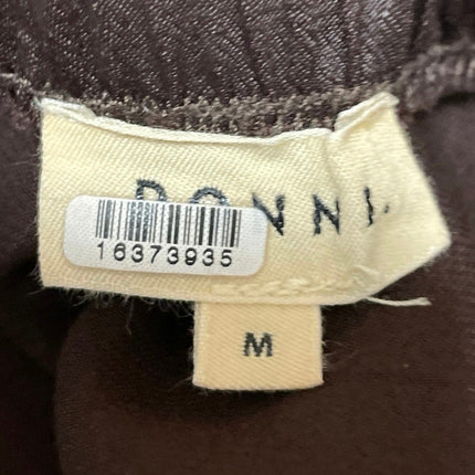 Donni Women Dark Brown Elastic Waist Pull On Pleated Straight Midi Skirt Size M