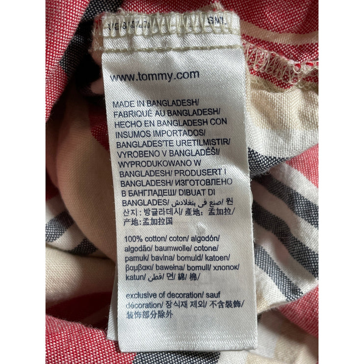 Tommy Hilfiger Kids Girls Multicolor Striped Collar Mini Flare Shirt Dress US 12