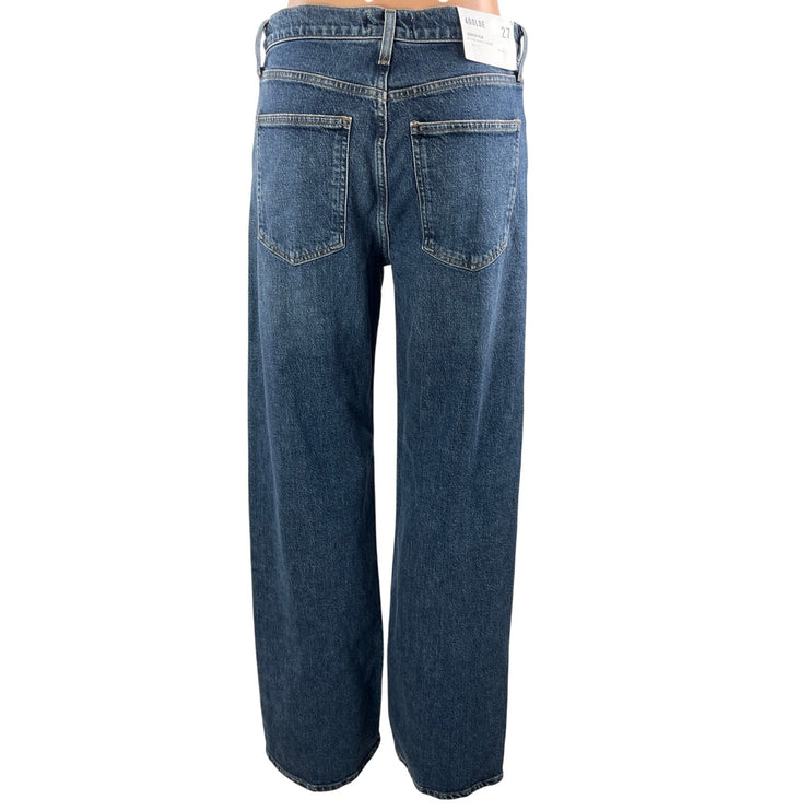NEW Agolde Harper Women's Blue Mid Rise Relaxed Straight Denim Jeans Size 27