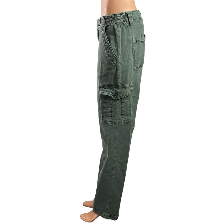 American Eagle Women's Green Stretch Straight Leg Cargo Trousers Jeans Pants 8