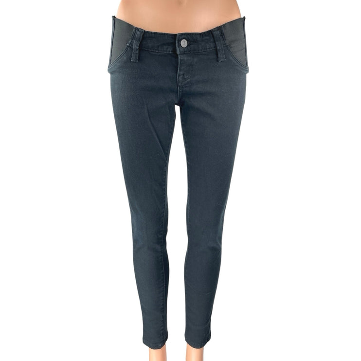 Isabel Maternity Women's Black Low Rise Stretch Ankle Skinny Denim Jeans Size 2