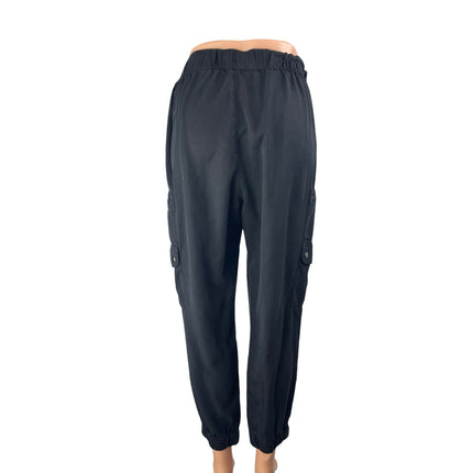 Banana Republic Blue High Waisted Drawstring Tapered Leg Cargo Jogger Pants Sz L