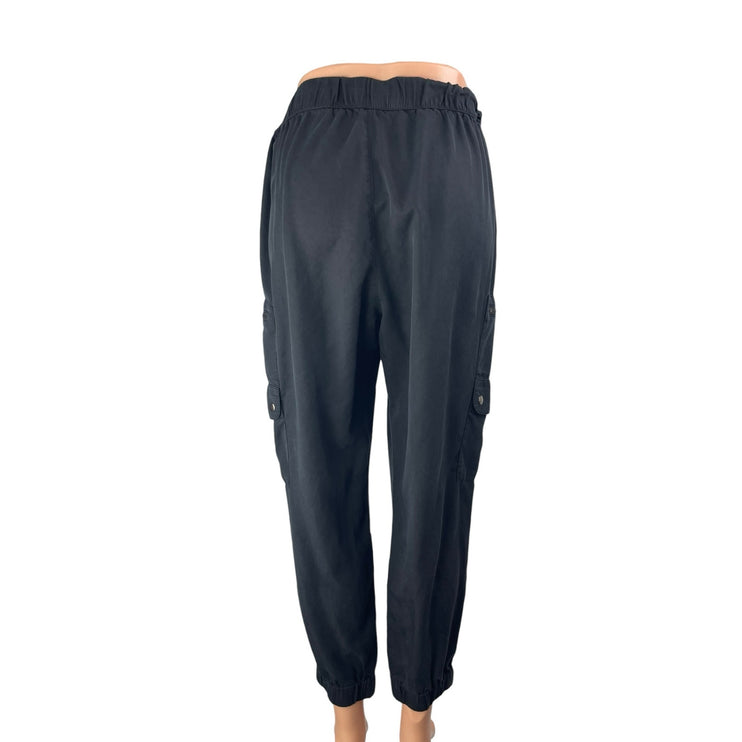 Banana Republic Blue High Waisted Drawstring Tapered Leg Cargo Jogger Pants Sz L