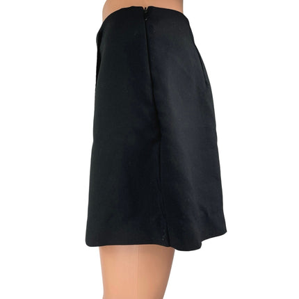 Zara Women's Black Side Zip Casual Mini A-Line Pencil Wrap Skirt Skort Size M