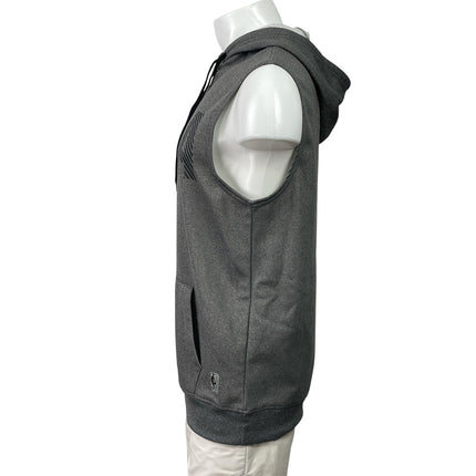NBA Men's Gray Fleece Line Hoodie Hooded Tank Sleeveless Sweatshirt Vest Size M