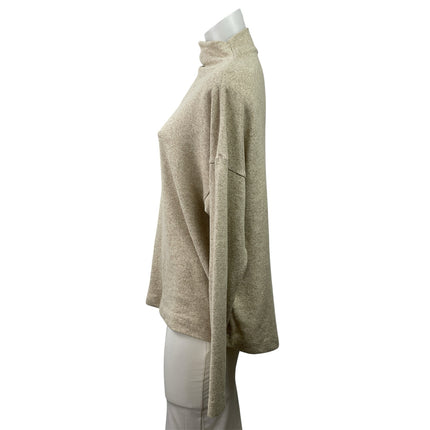 Uniqlo Women's Cream Tan Knit Turtle Neck Long Sleeve Pullover Sweater Top Sz M