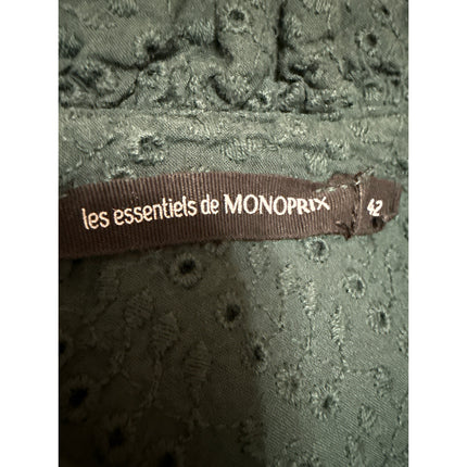 Les Essentiels de MONOPRIX Green Long Sleeve Embroidered Button Blouse Top 12