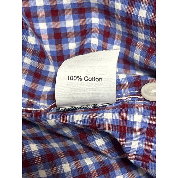 J.Crew Men's Blue Red Plaid Check Long Sleeve Button Up Dress Shirt Top Size XS